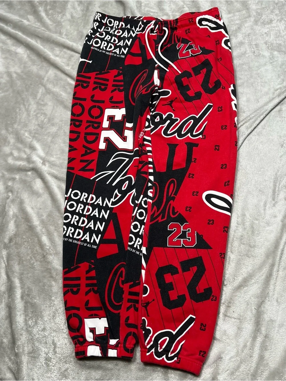 Air Jordan AOP Joggers Adult L Red/Black Loose Fit Sweatpants Graphic DD9298 687